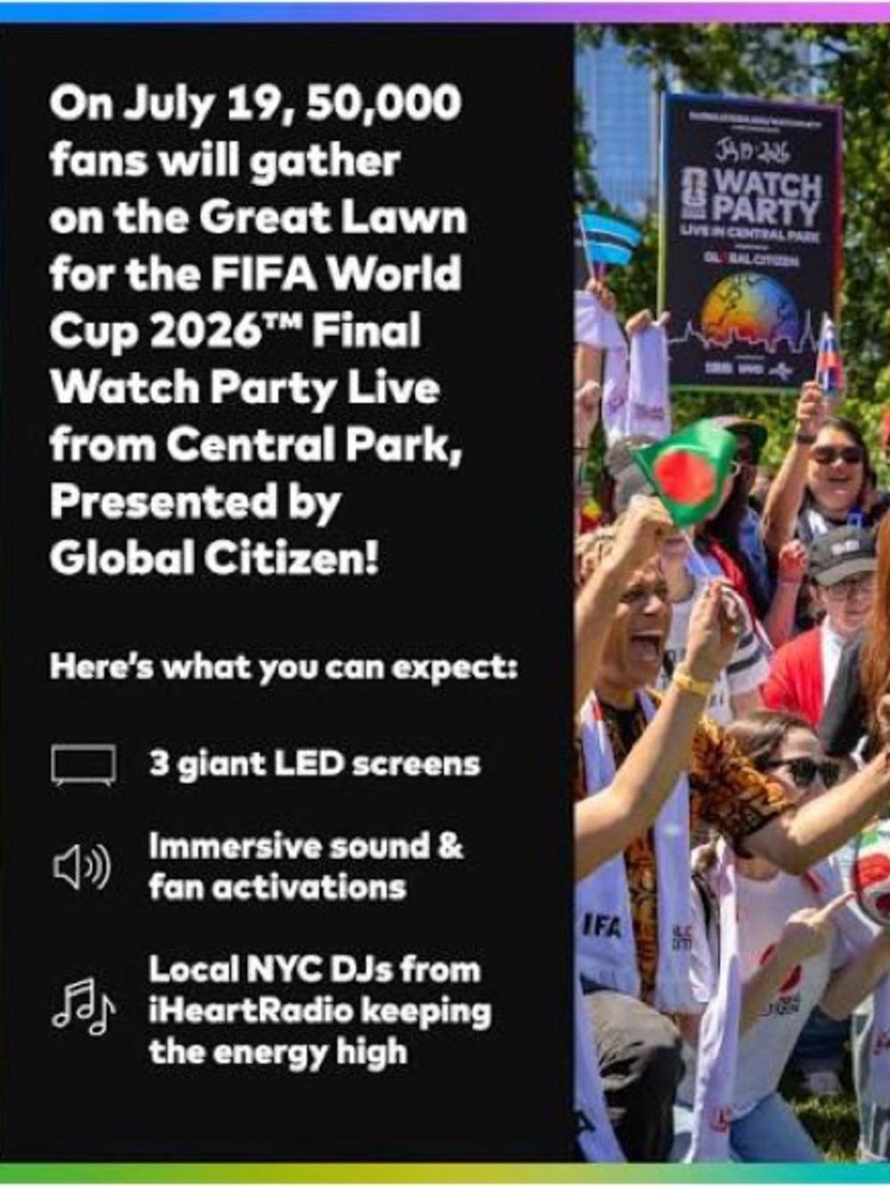 FIFA World Cup 2026 Final Watch Party Poster - Black & Green